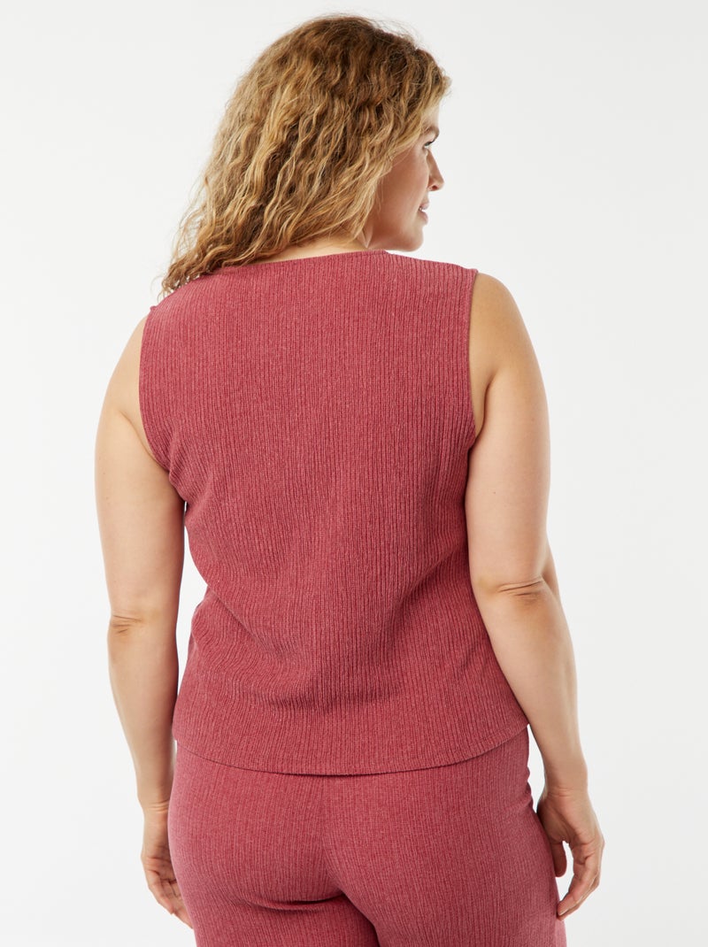 Cardigan senza maniche in maglia goffrata Rosso - Kiabi