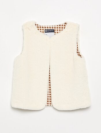 Cardigan senza maniche in pelliccia sintetica