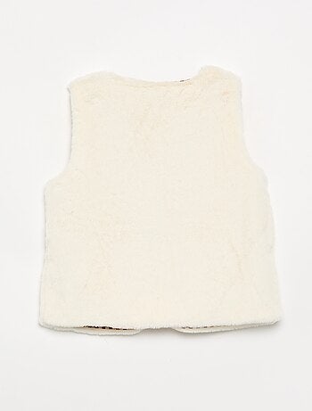 Cardigan senza maniche in pelliccia sintetica