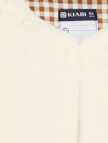 Cardigan senza maniche in pelliccia sintetica