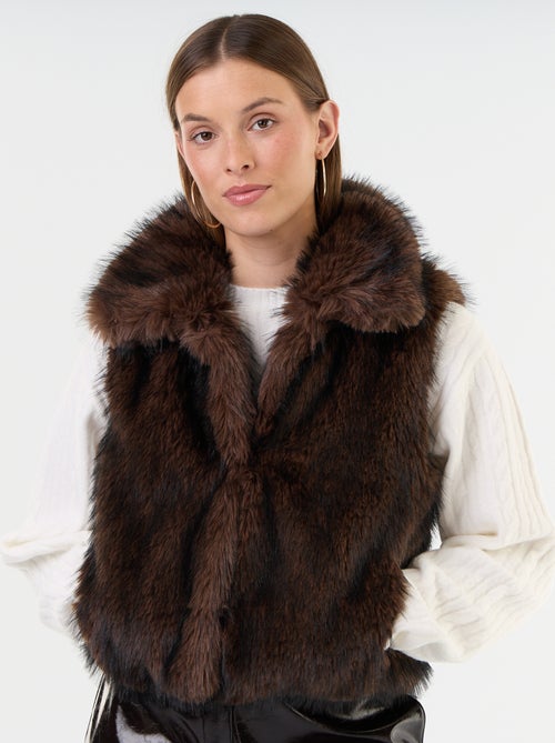 Cardigan senza maniche in pelliccia sintetica - Kiabi