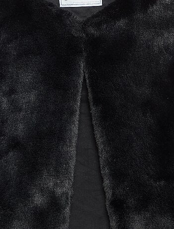 Cardigan senza maniche in pelliccia sintetica