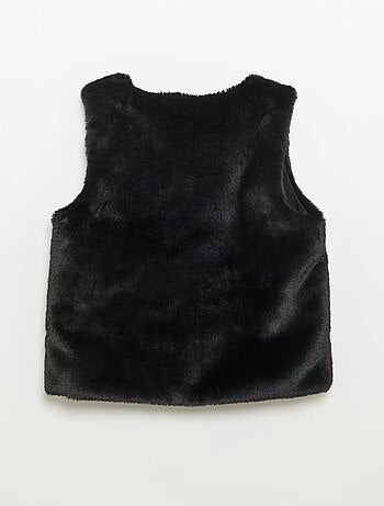 Cardigan senza maniche in pelliccia sintetica