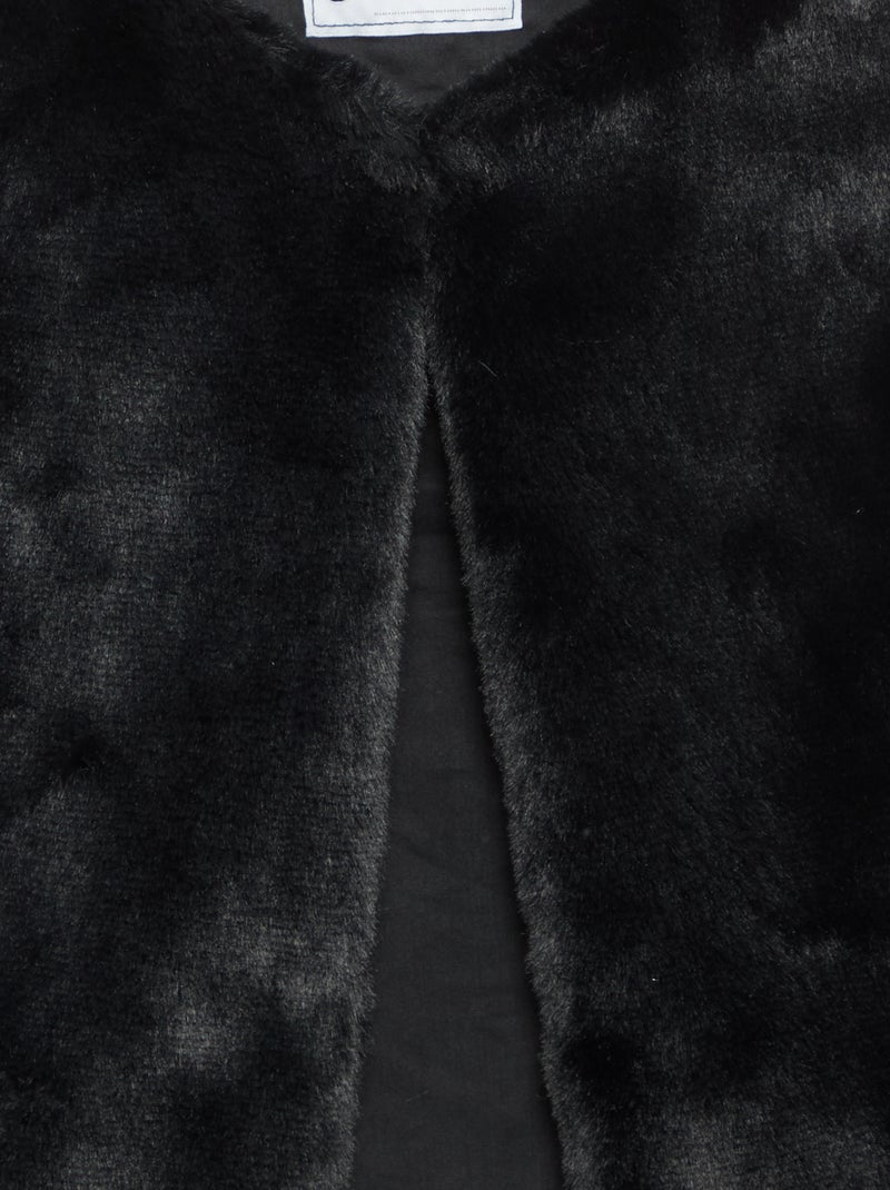 Cardigan senza maniche in pelliccia sintetica Nero - Kiabi