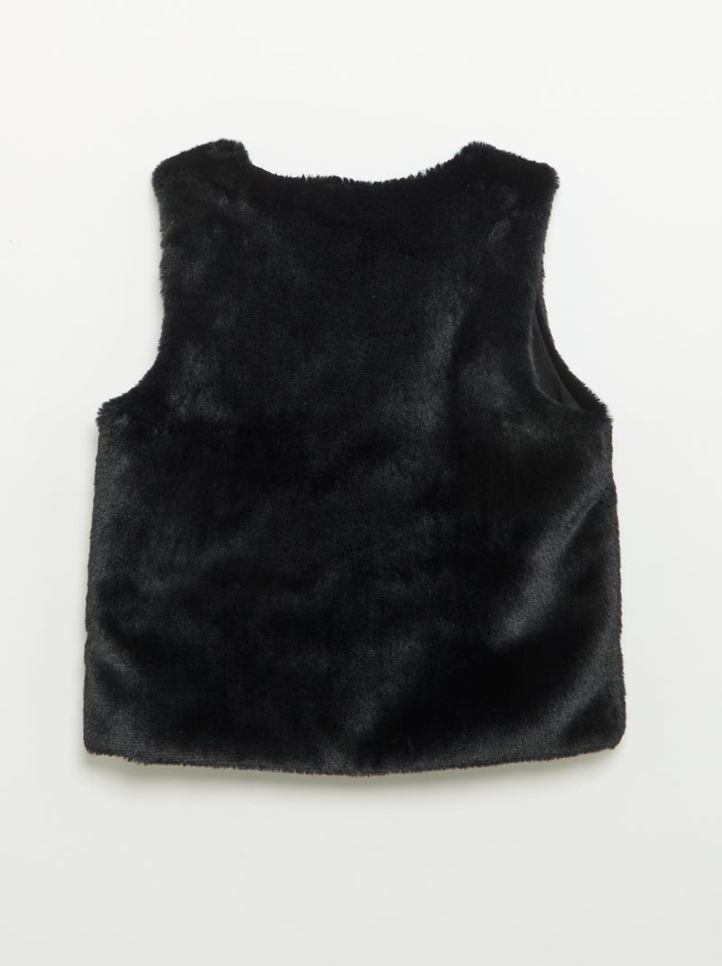Cardigan senza maniche in pelliccia sintetica Nero - Kiabi