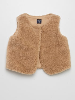 Cardigan senza maniche in sherpa