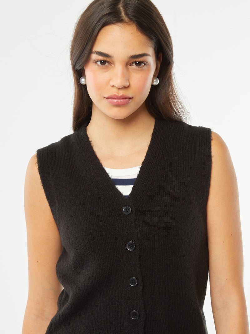 Cardigan senza maniche nero - Kiabi