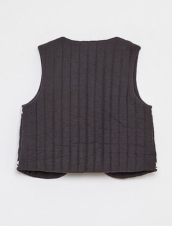 Cardigan senza maniche ricamato