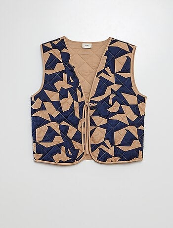 Cardigan senza maniche trapuntato con laccetto davanti 'JDY'