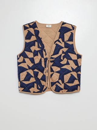 Cardigan senza maniche trapuntato con laccetto davanti 'JDY'