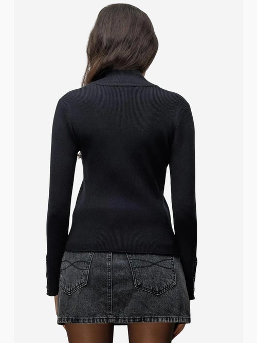 Cardigan slim fit con mezzo collo alto e chiusura con bottoni mixray - Kiabi Cardigan slim fit con mezzo collo alto e chiusura con bottoni mixray - Kiabi