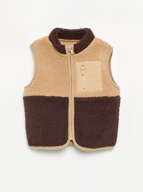 Cardigan smanicato effetto montone - Kiabi