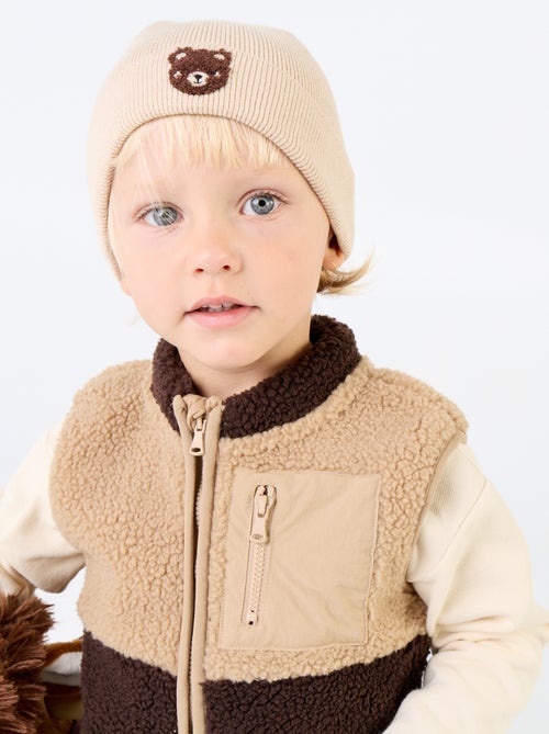 Cardigan smanicato effetto montone - Kiabi