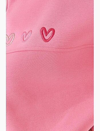 Cardigan spazzolato a tre strati con ricamo a cuore lucci