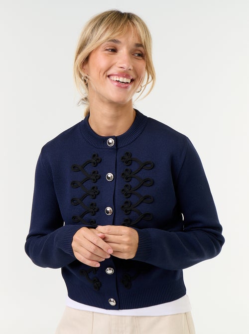 Cardigan stile militare con galloni decorativi - Kiabi