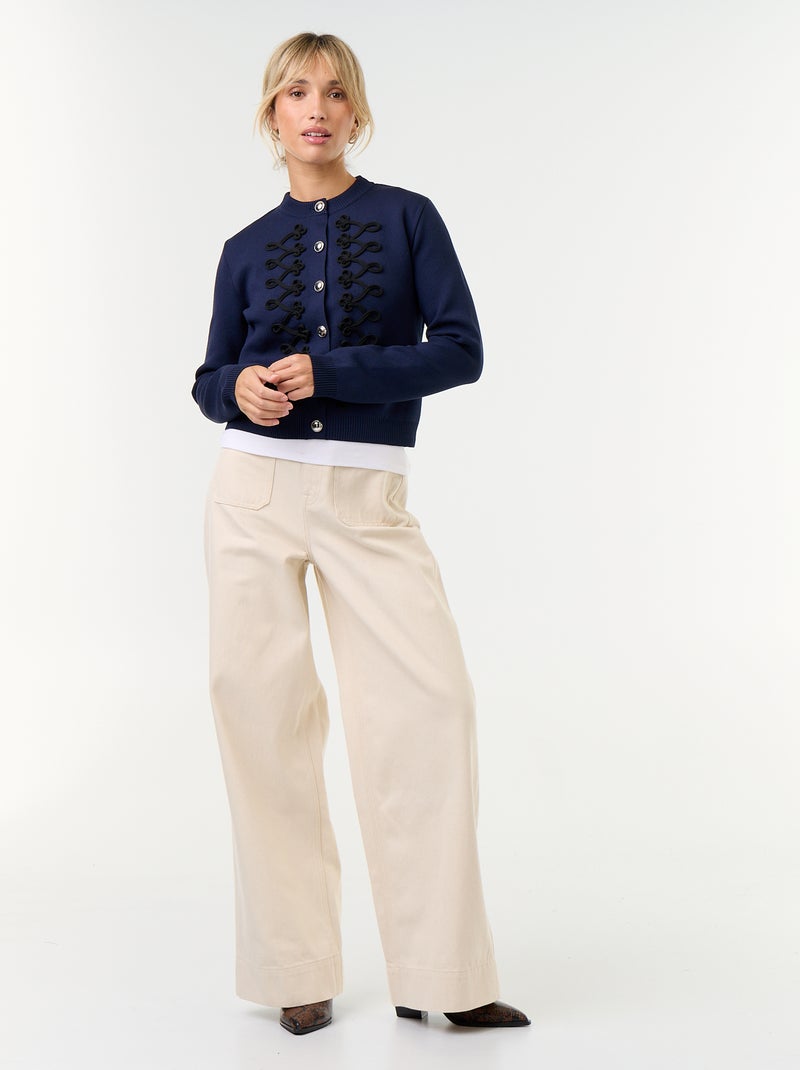 Cardigan stile militare con galloni decorativi Blu - Kiabi