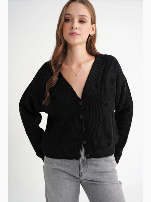 Cardigan testurizzato con scollo a v e bottoni mixray - Kiabi