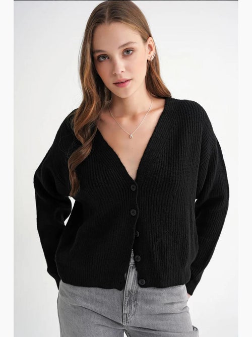 Cardigan testurizzato con scollo a v e bottoni mixray - Kiabi