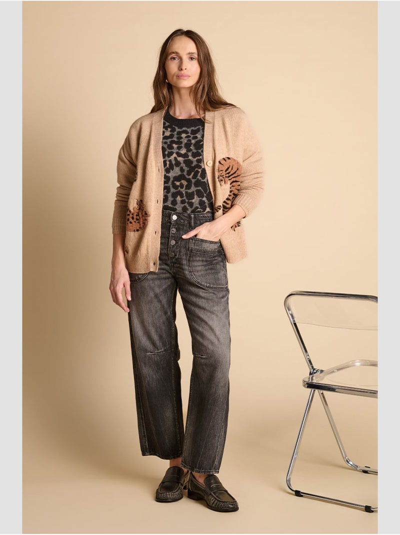 Cardigan tigrea Beige - Kiabi