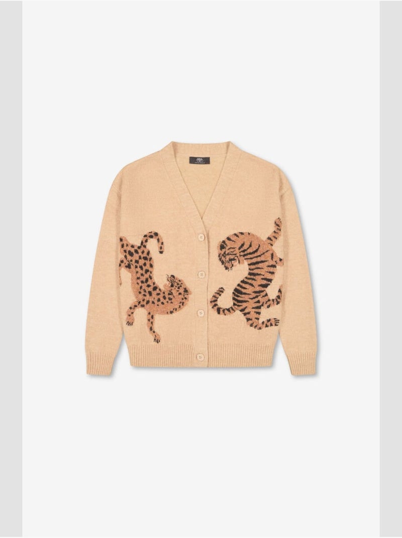 Cardigan tigrea Beige - Kiabi