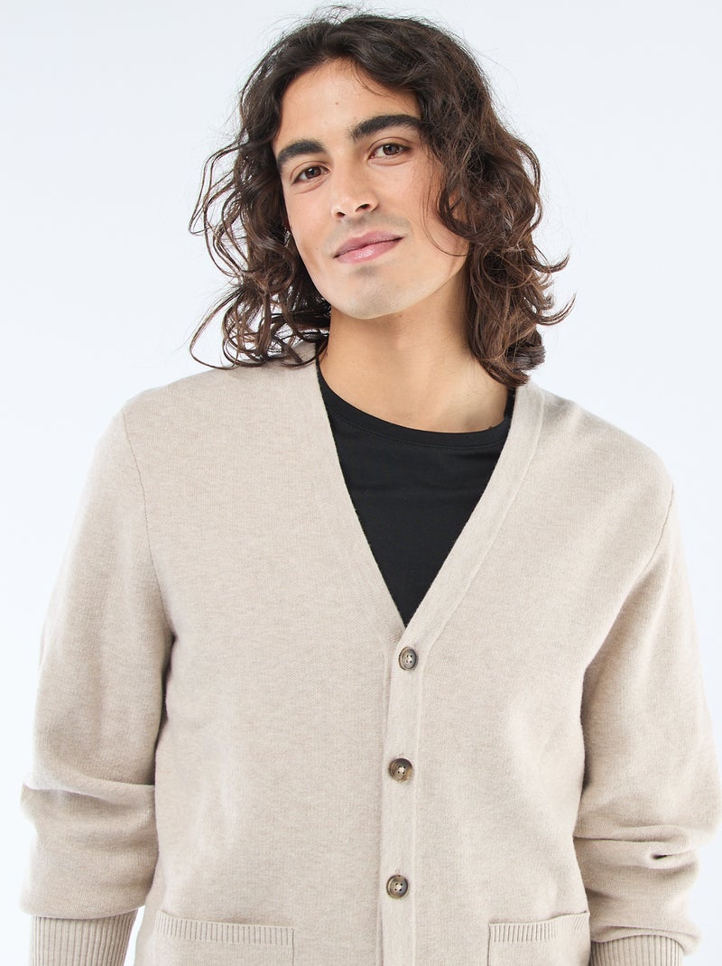 Cardigan tinta unita Beige - Kiabi