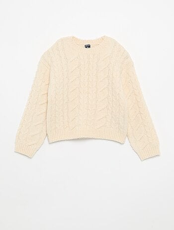 Cardigan tinta unita in maglia fantasia