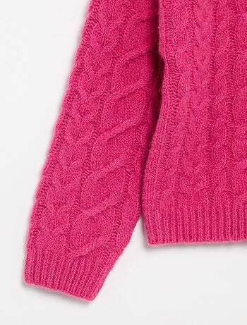 Cardigan tinta unita in maglia fantasia