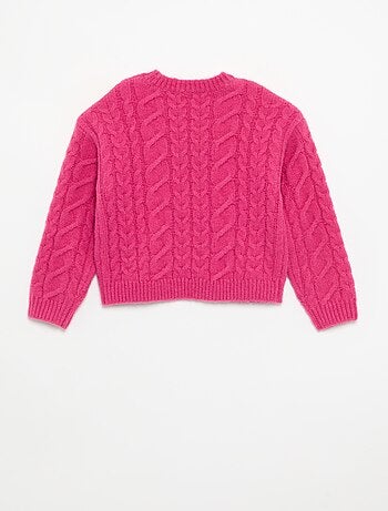 Cardigan tinta unita in maglia fantasia