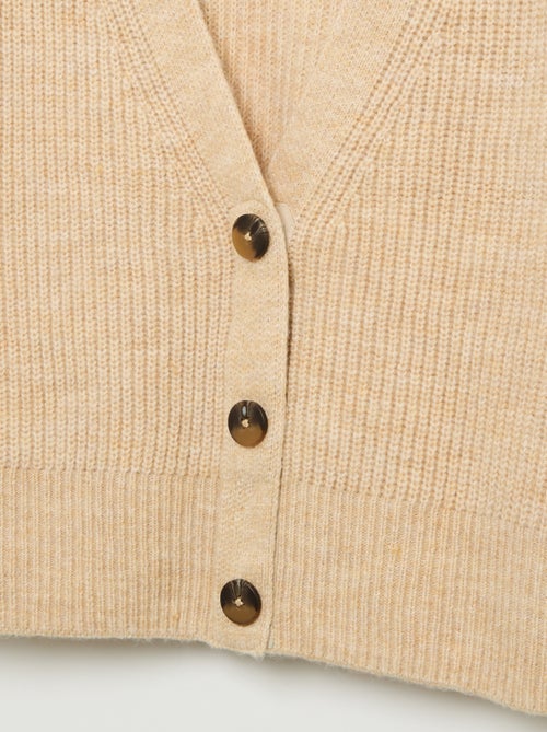 Cardigan tinta unita in maglia grossa facile da indossare - Kiabi