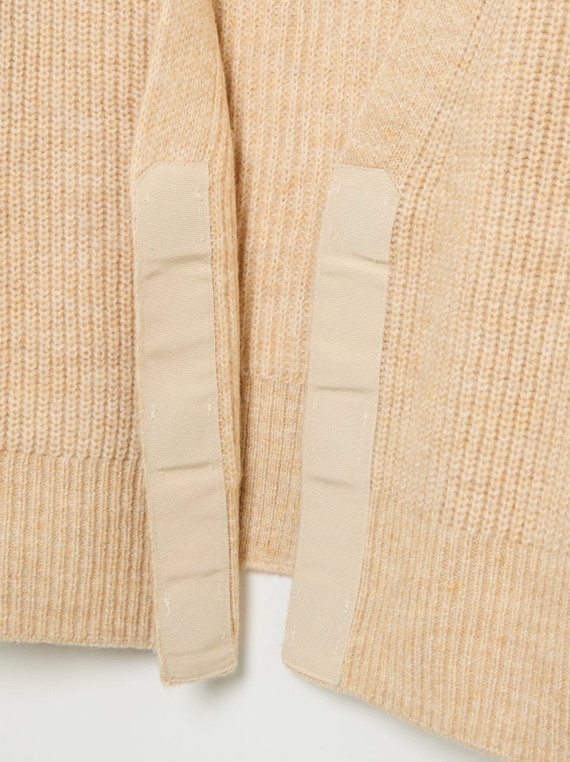 Cardigan tinta unita in maglia grossa facile da indossare Beige - Kiabi