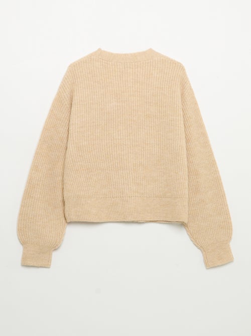 Cardigan tinta unita in maglia grossa facile da indossare - Kiabi