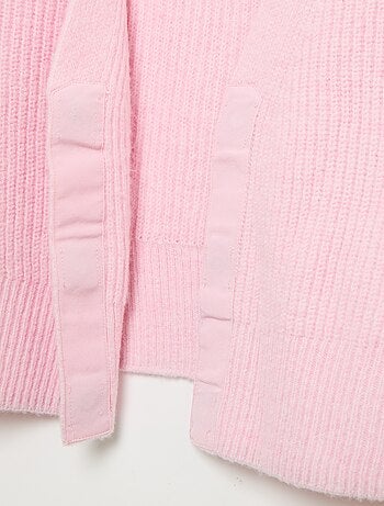 Cardigan tinta unita in maglia grossa facile da indossare