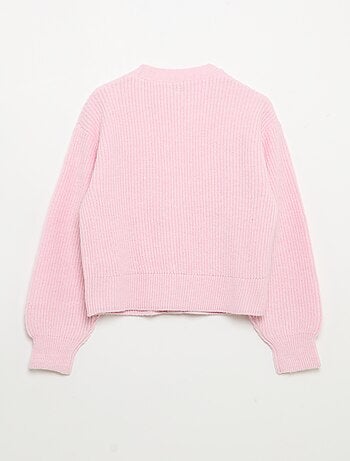 Cardigan tinta unita in maglia grossa facile da indossare