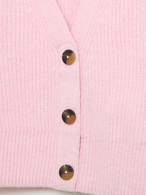 Cardigan tinta unita in maglia grossa facile da indossare - Kiabi