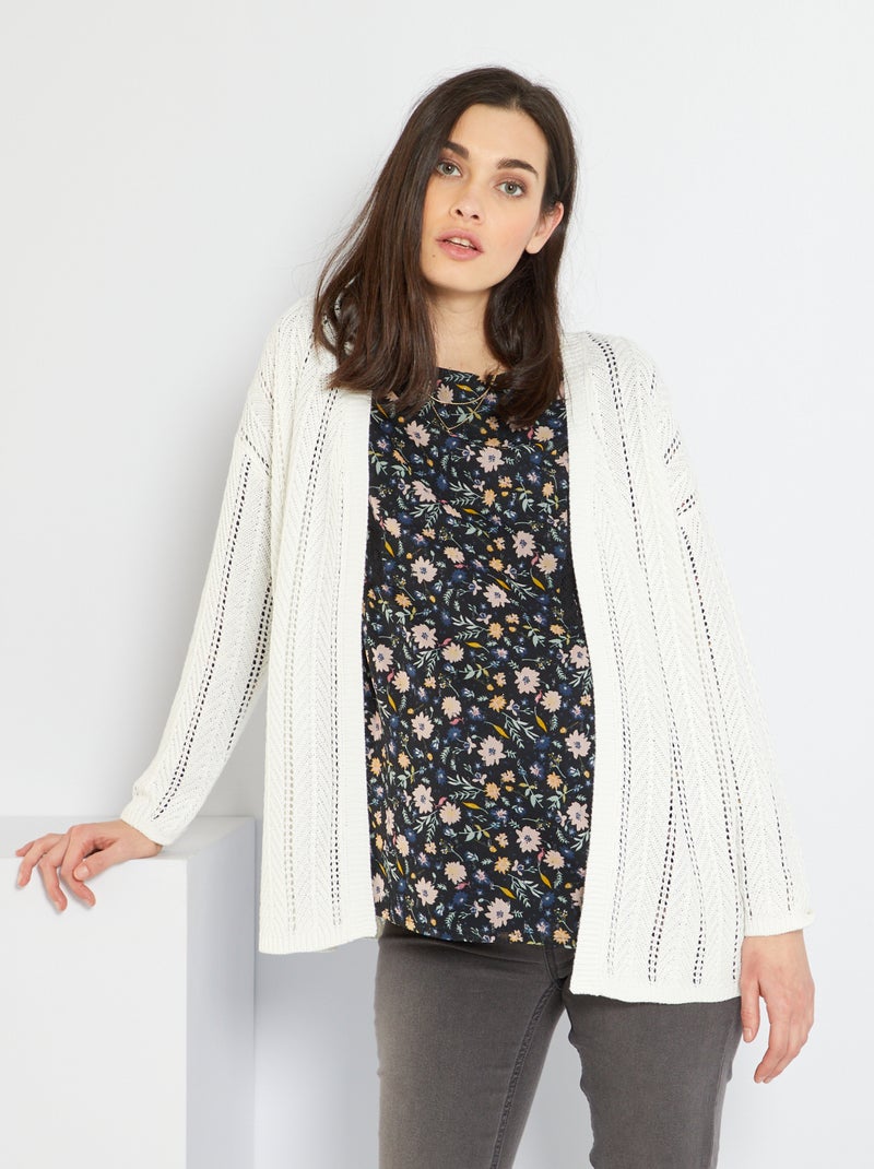 Cardigan traforato premaman Bianco - Kiabi