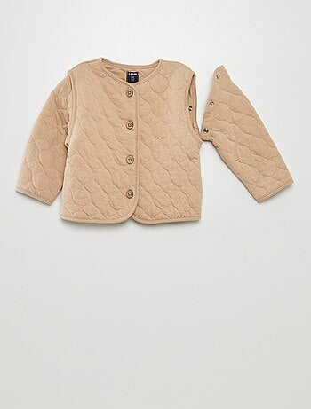 Cardigan trapuntato e imbottito con maniche staccabili
