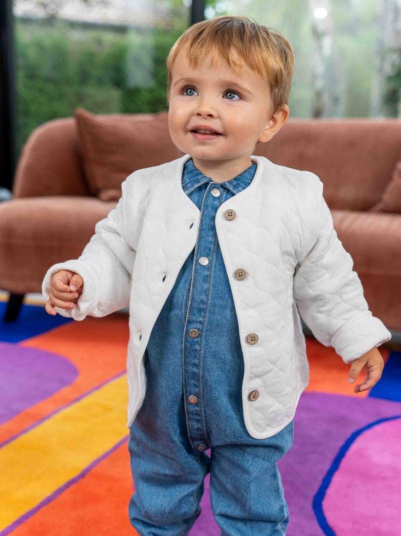 Cardigan trapuntato e imbottito con maniche staccabili BIANCO - Kiabi