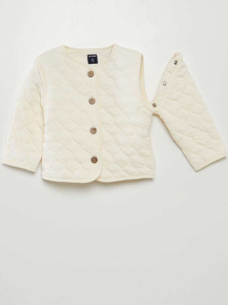 Cardigan trapuntato e imbottito con maniche staccabili BIANCO - Kiabi