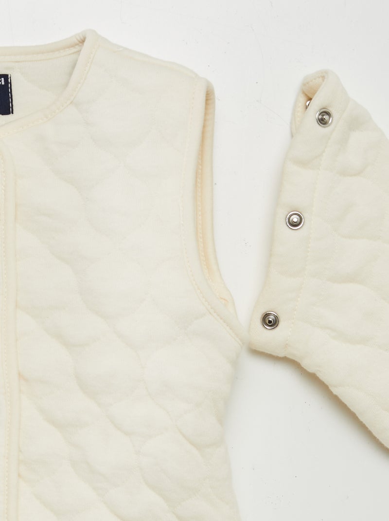 Cardigan trapuntato e imbottito con maniche staccabili BIANCO - Kiabi