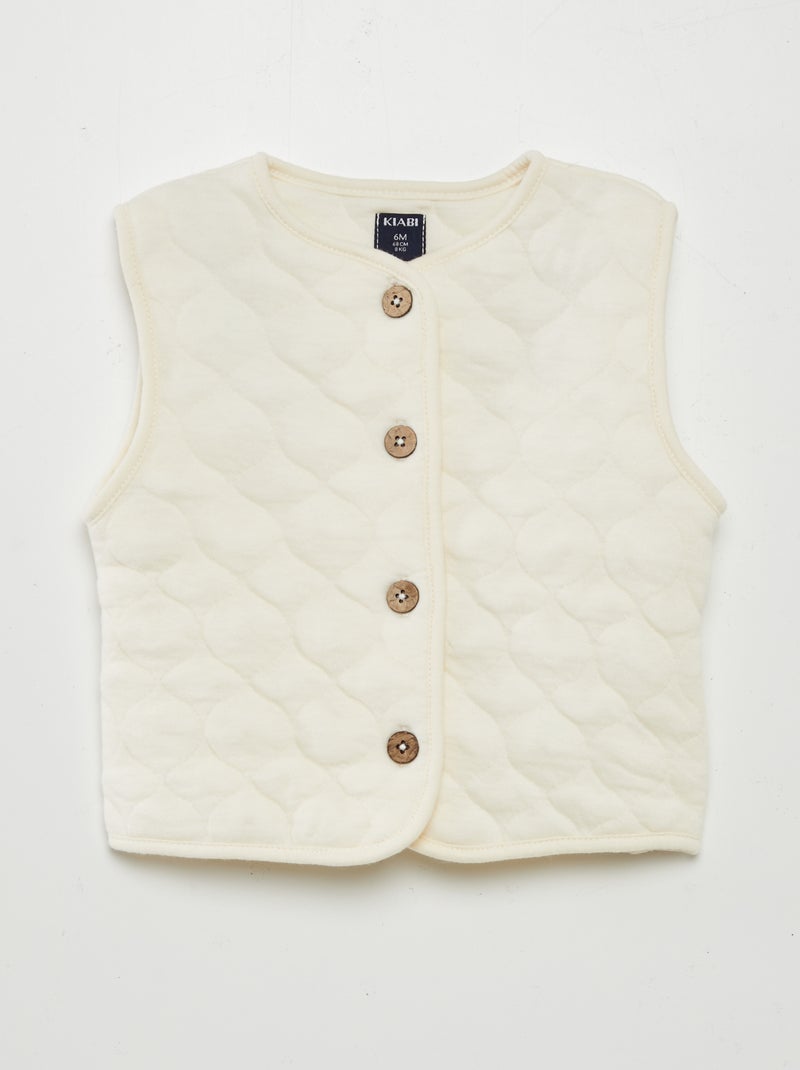 Cardigan trapuntato e imbottito con maniche staccabili BIANCO - Kiabi