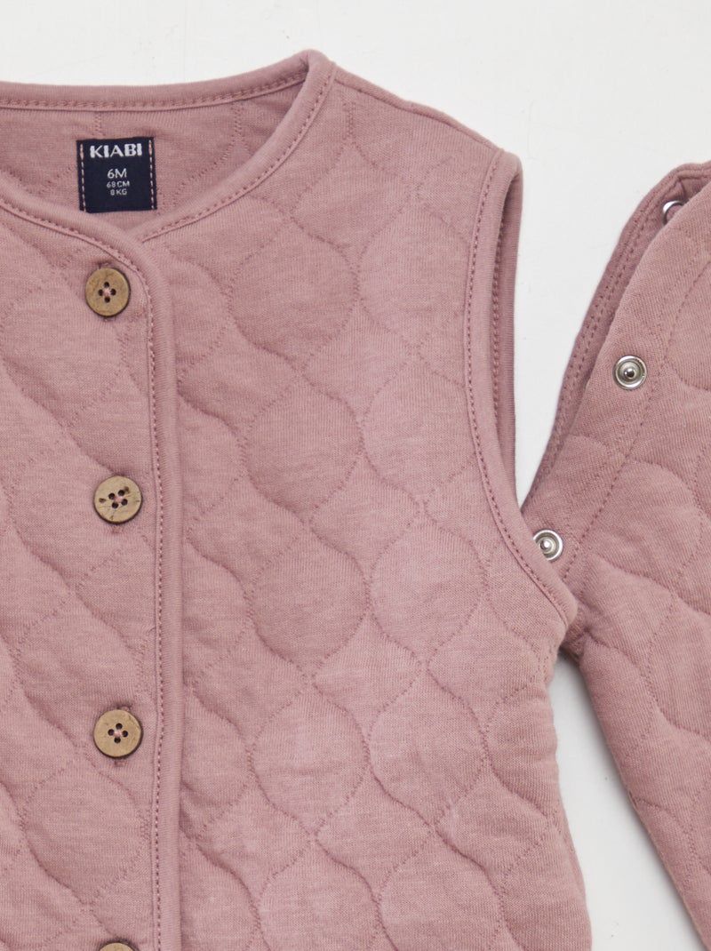 Cardigan trapuntato e imbottito con maniche staccabili ROSA - Kiabi