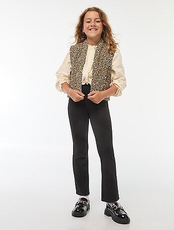 Cardigan trapuntato leopardato senza maniche