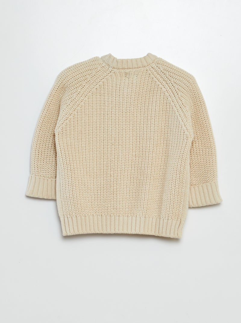 Cardigan tricot con bottoni BEIGE - Kiabi