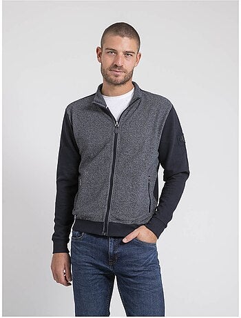 Cardigan zippé col montant bi-matière WILOFTI