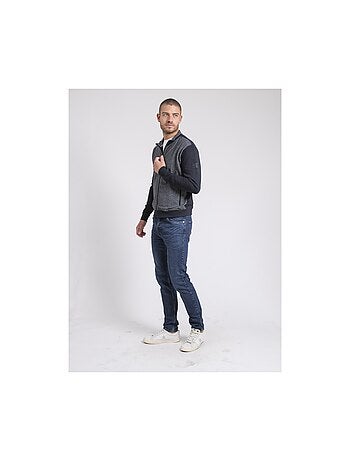 Cardigan zippé col montant bi-matière WILOFTI
