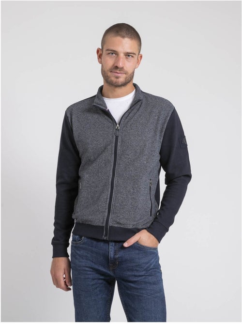 Cardigan zippé col montant bi-matière WILOFTI - Kiabi