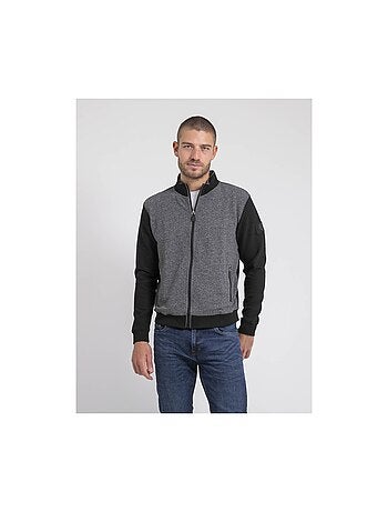 Cardigan zippé col montant bi-matière WILOFTI
