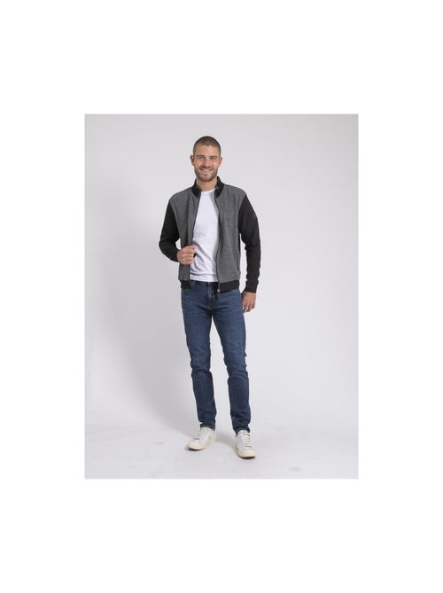 Cardigan zippé col montant bi-matière WILOFTI - Kiabi