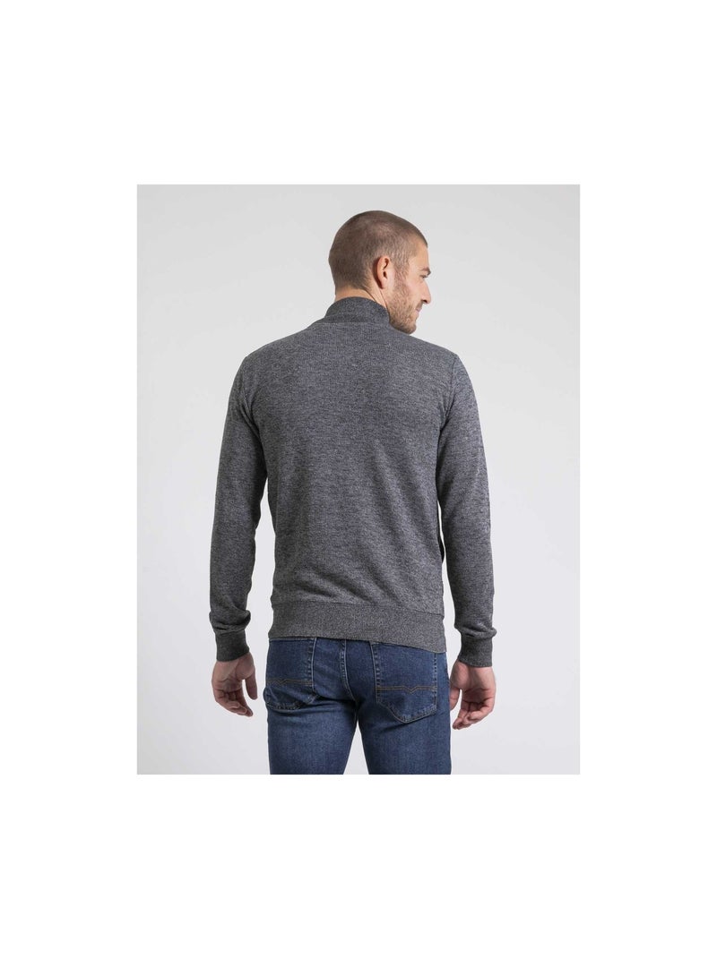Cardigan zippé col montant LUMORAY Grigio - Kiabi