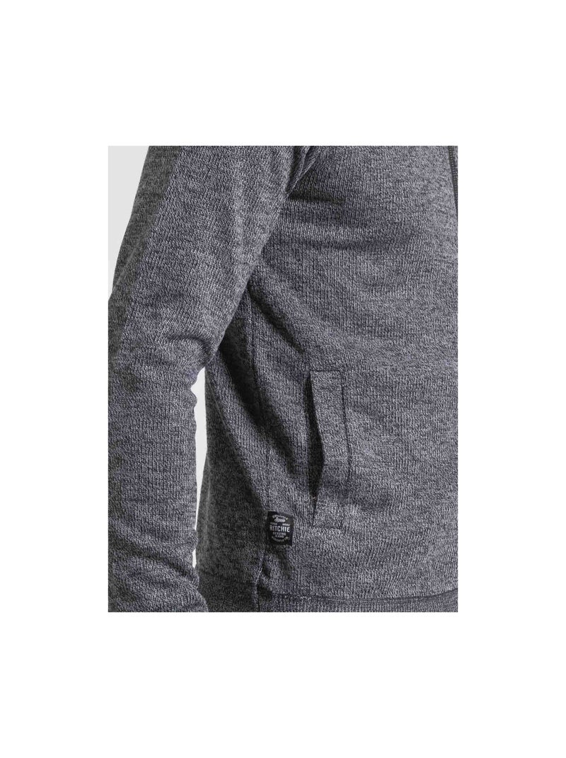 Cardigan zippé col montant LUMORAY Grigio - Kiabi